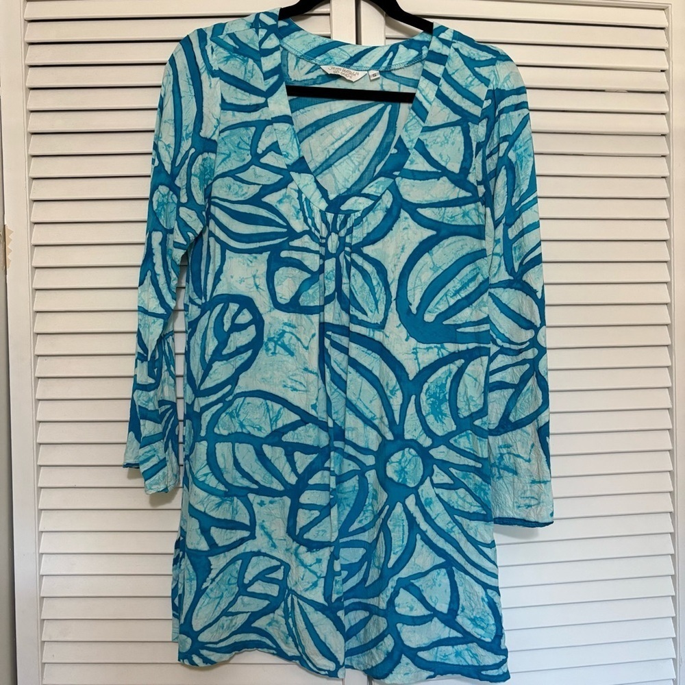 Jams World Aqua and Teal Swirl Top
